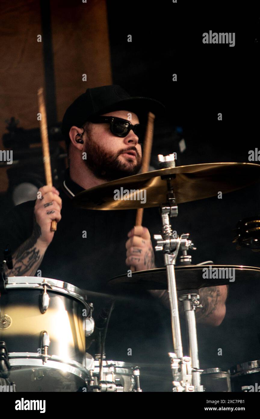 Donington, Großbritannien. Juni 2024. Royal Blood Play Main Stage beim Download Festival. Cristina Massei/Alamy Live News Stockfoto