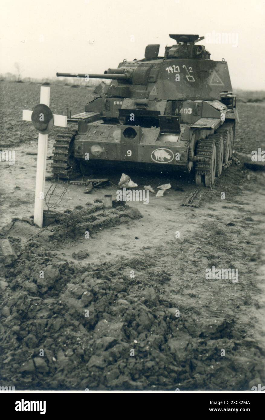 WW2 - A-13 Kreuzer Mark III britischer Panzer in Frankreich - zweiter Weltkrieg - 1940 Stockfoto