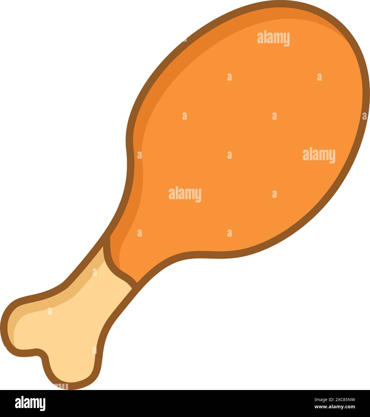 Hähnchenschenkel-Symbol in flacher Ausführung. Vektorillustration für Fast-Food-Menüs auf isoliertem Hintergrund. Drumstick Sign Geschäftskonzept. Stock Vektor