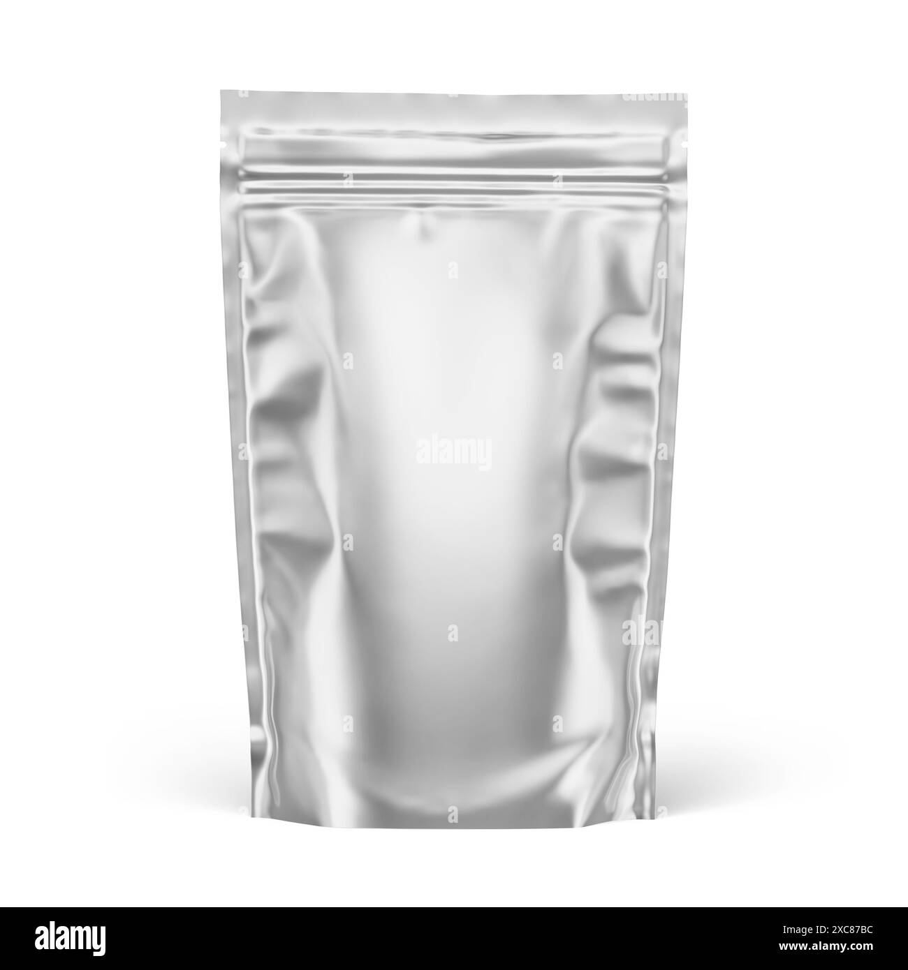 Stand Up Pouch Mockup 3D-Rendering isoliert auf weißem Hintergrund Stockfoto
