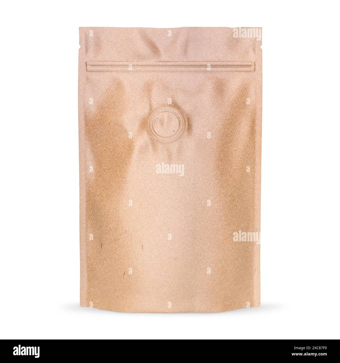 Stand Up Pouch Mockup 3D-Rendering isoliert auf weißem Hintergrund Stockfoto