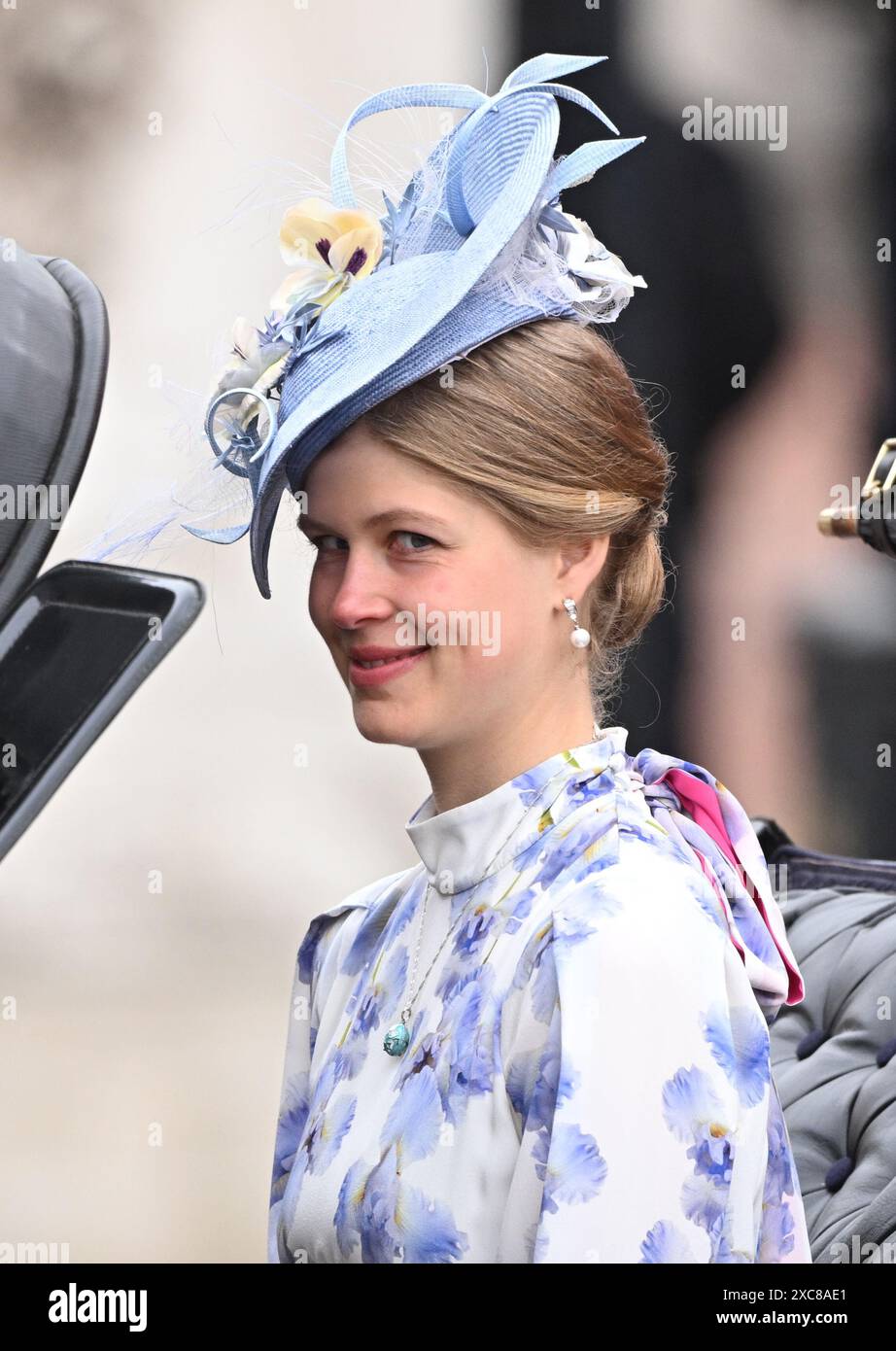 London, Großbritannien. Juni 2024. Lady Louise Mountbatten-Windsor nimmt an Trooping the Colour in London Teil. Quelle: Doug Peters/EMPICS/Alamy Live News Stockfoto