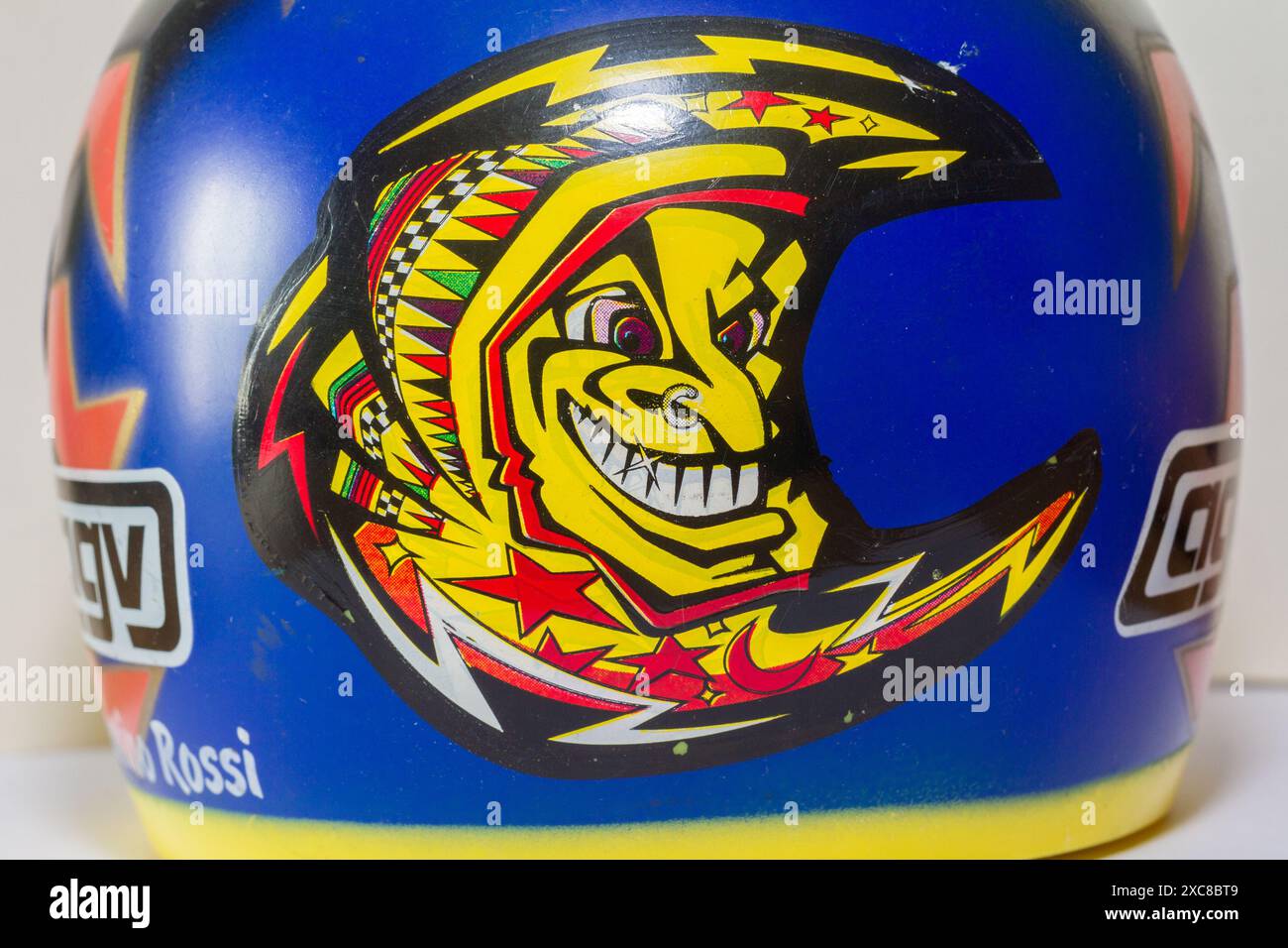 Valentino Rossi Spielzeughelm, Merchandise aus den 2000ern Stockfoto