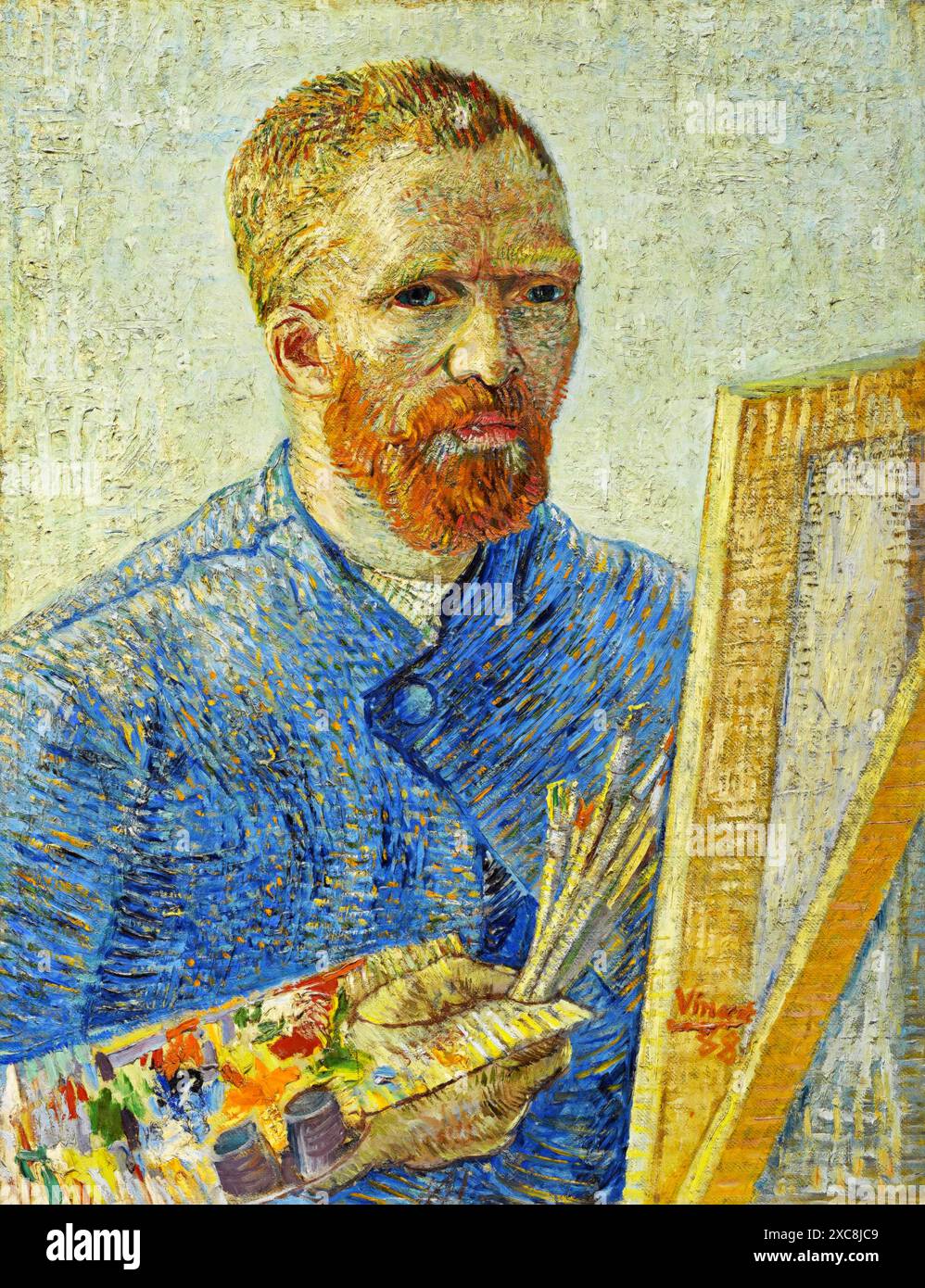 Selbstporträt als Maler, 1887 (Malerei) Künstler Gogh, Vincent van (1853–90) Niederländisch. Stock Vektor