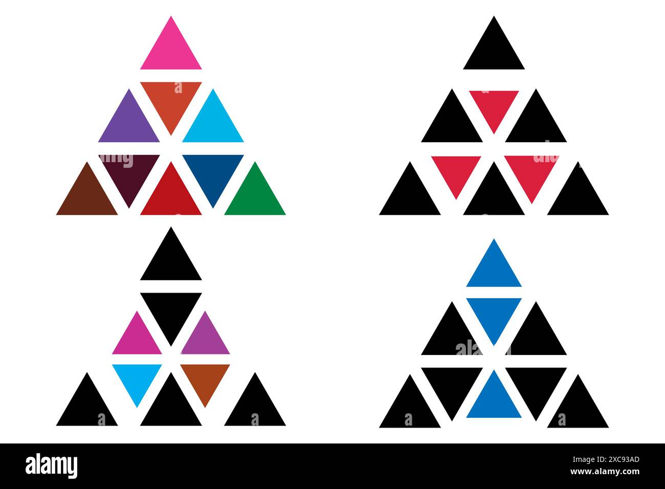 Einfache Form der Dreieck-Logo-Geometrie im Mathematikvektor. Stock Vektor