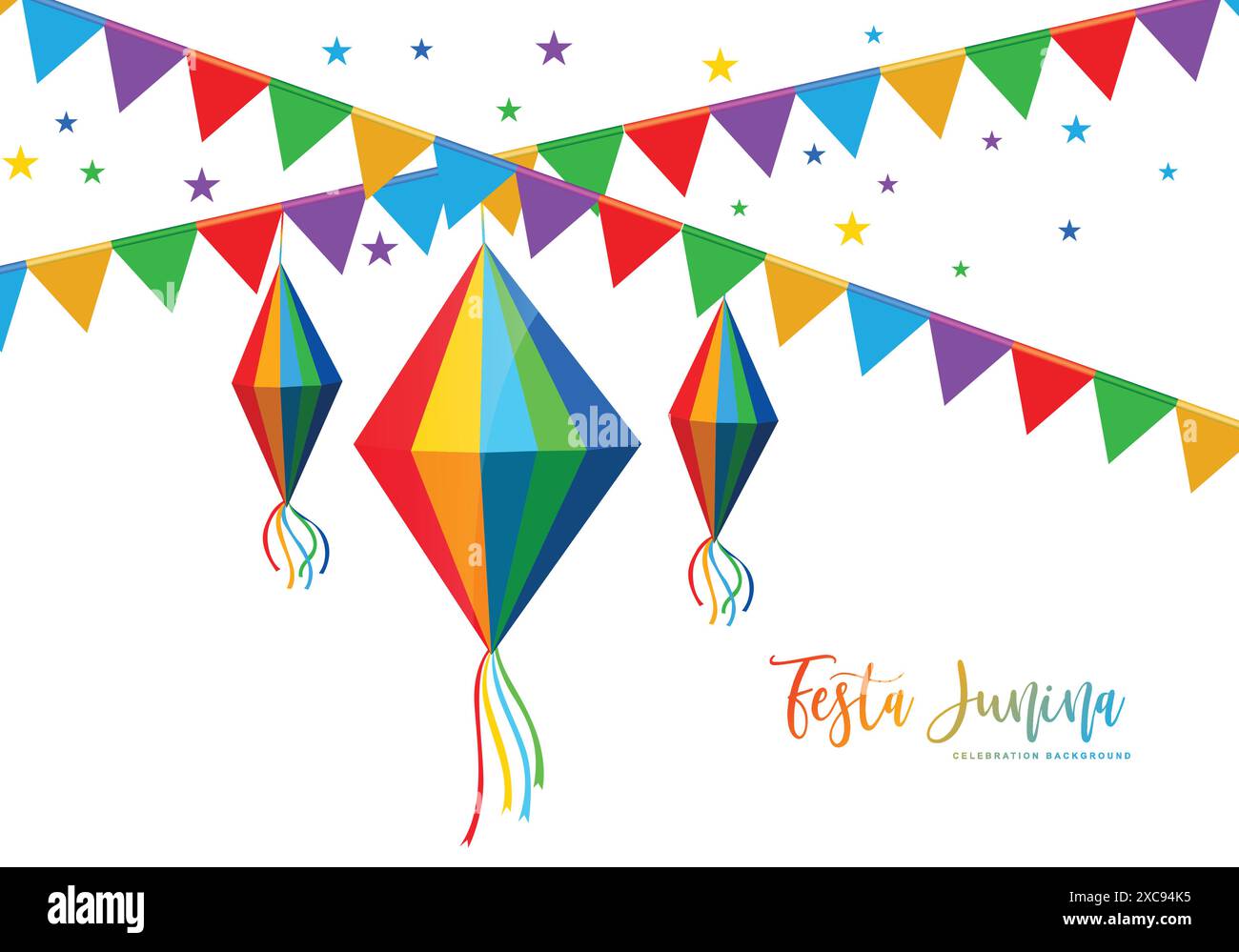 Festa Junina dekorative Feier Karte Hintergrund Stock Vektor