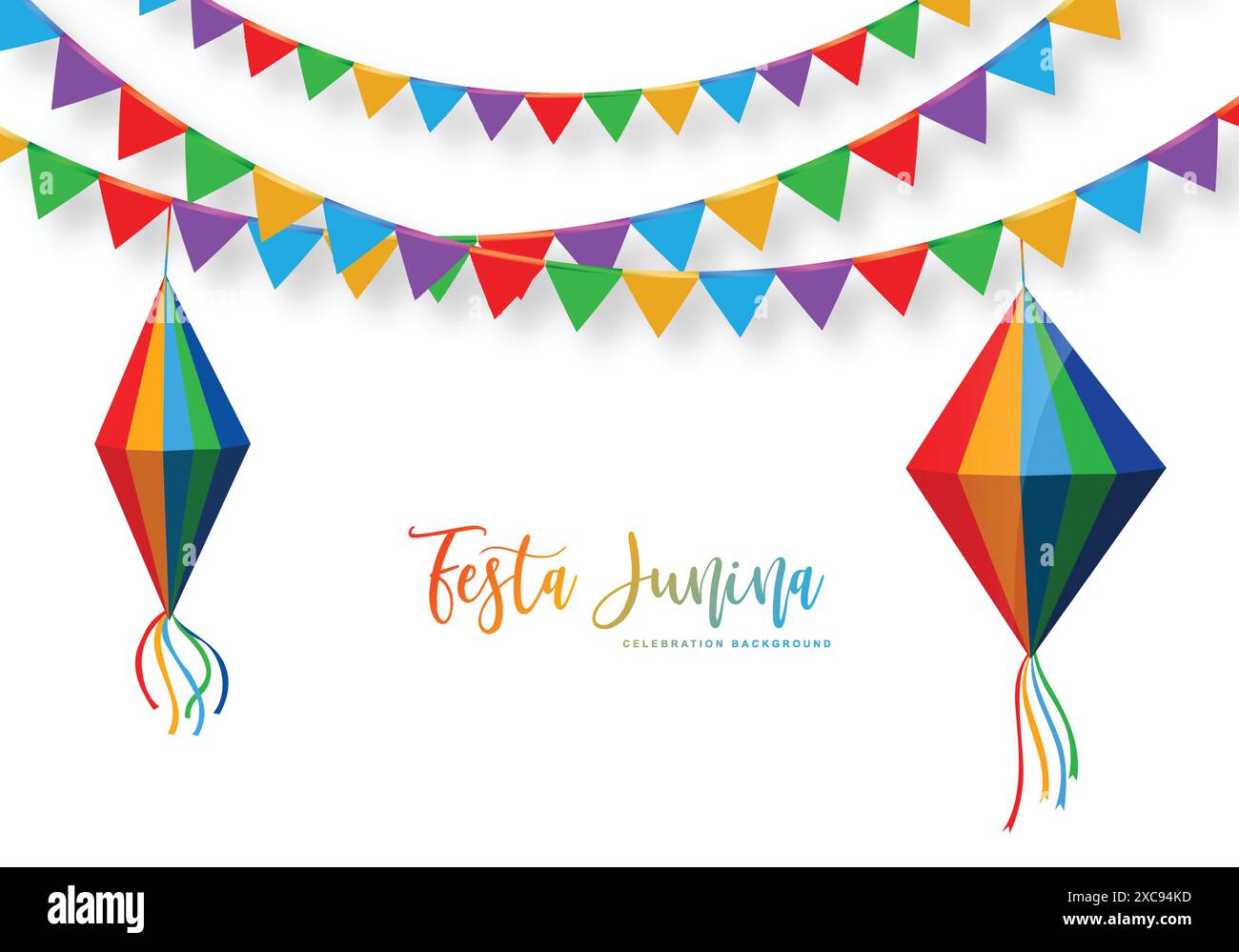 Festa Junina dekorative Feier Karte Hintergrund Stock Vektor