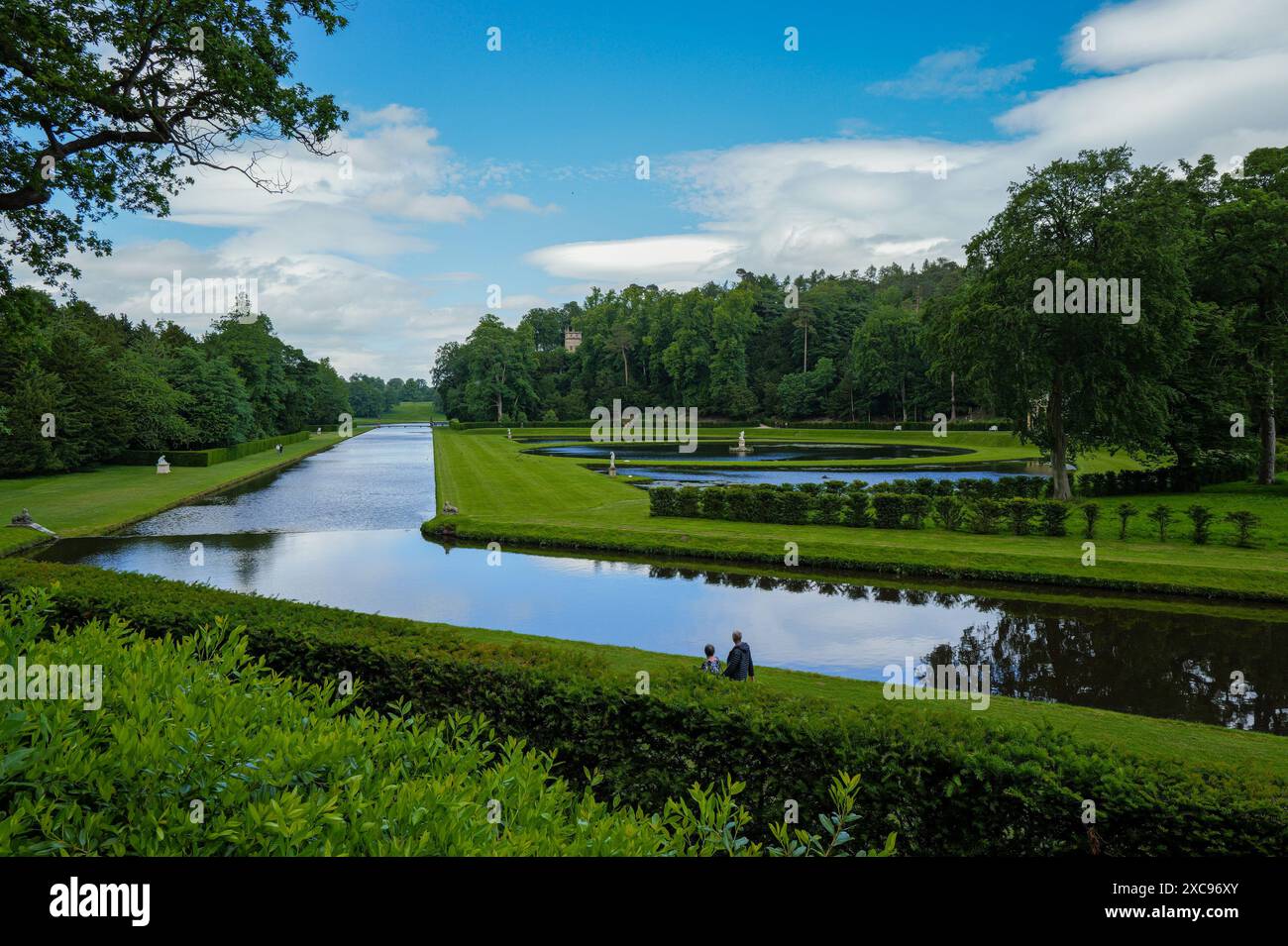 Studley Royal Water Garden, Ripon, North Yorkshire, England, Großbritannien. Stockfoto