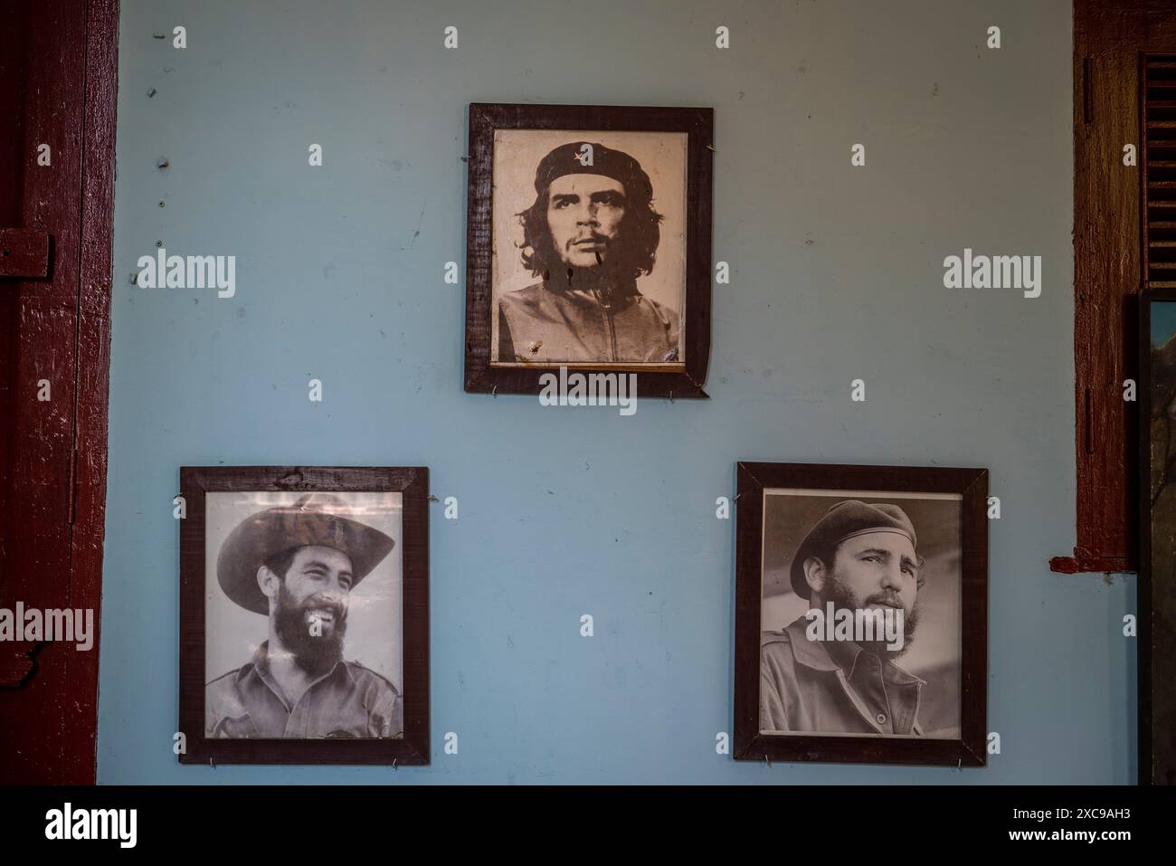 Fotos von Che Guevara, Fonseca und Fidel Castro, Museum der Revolution, dokumentieren die Ereignisse vor der Sandinista Revolution, die ha Stockfoto