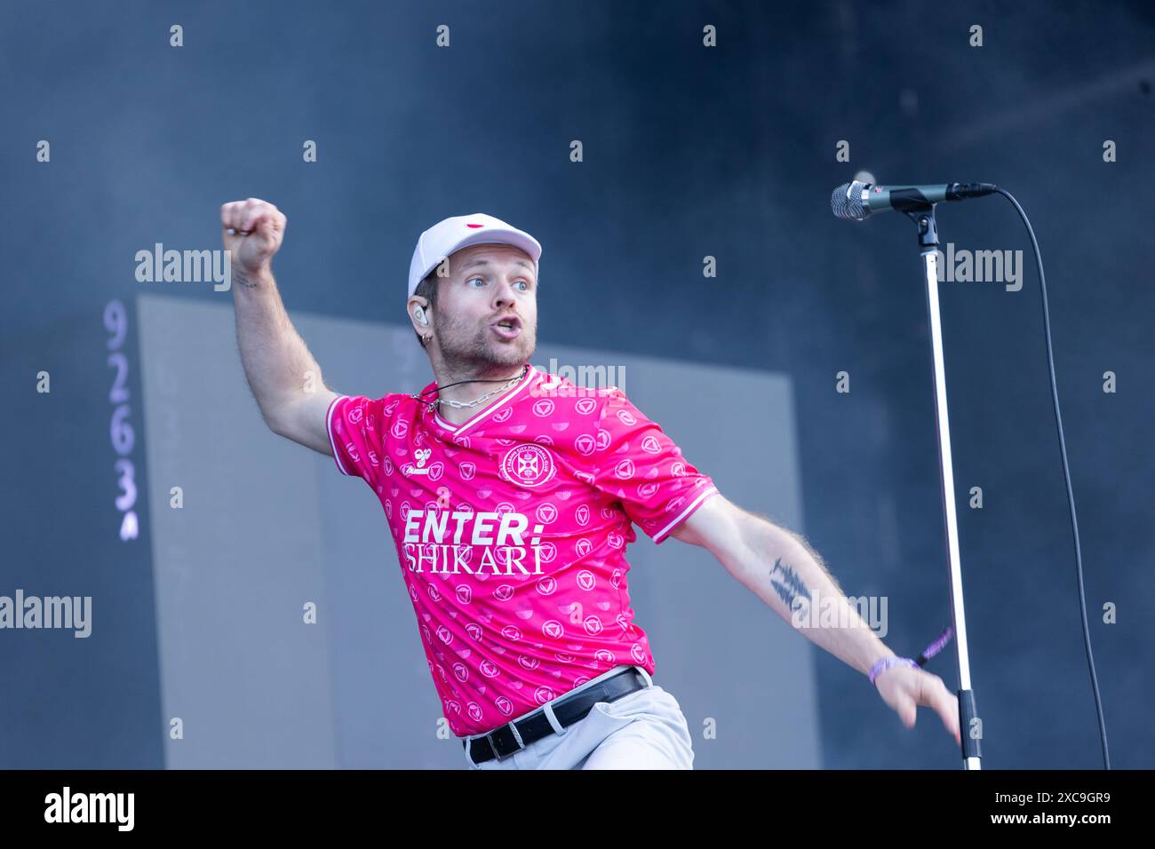 Leicestershire, Großbritannien. Samstag, 15. Juni 2024. Der Sänger Rou Reynolds tritt auf der Apex-Bühne beim Download Festival 2024 im Donington Park auf. Download ist das größte Rock and Metal Festival in Großbritannien mit einer Kapazität von 75.000 Personen. Quelle: Katie Collins/EMPICS/Alamy Live News Stockfoto