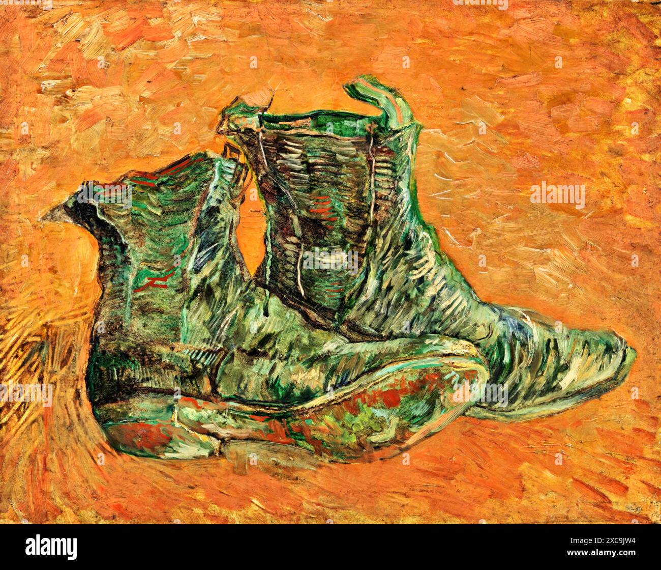 Schuhe, 1887 (Gemälde) Künstler Gogh, Vincent van (1853-90), Niederländisch. Stock Vektor