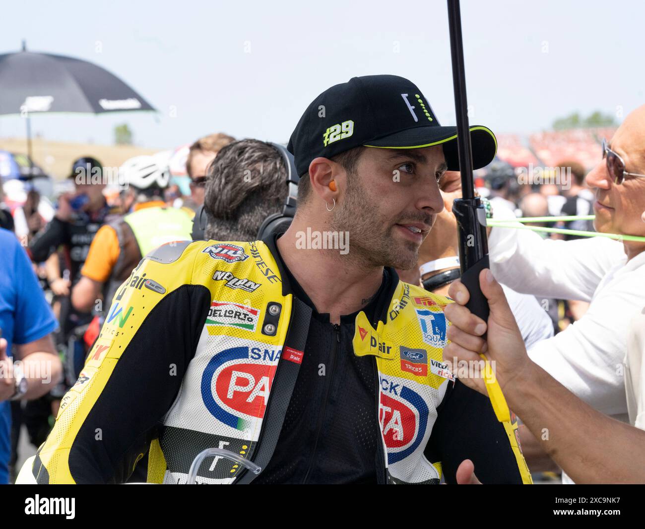 Ita. Juni 2024. 29 IANNONE Andrea Ducati Panigale V4R während der FIM Superbike Championship - italienische Runde Welt Superbikes Pirelli Emilia-Romagna Runde 14-16 Juli 2024 auf Misano Adriatico, Italien am 15. Juni 2024. (Foto: Fabio Averna/SIPA USA) Credit: SIPA USA/Alamy Live News Stockfoto