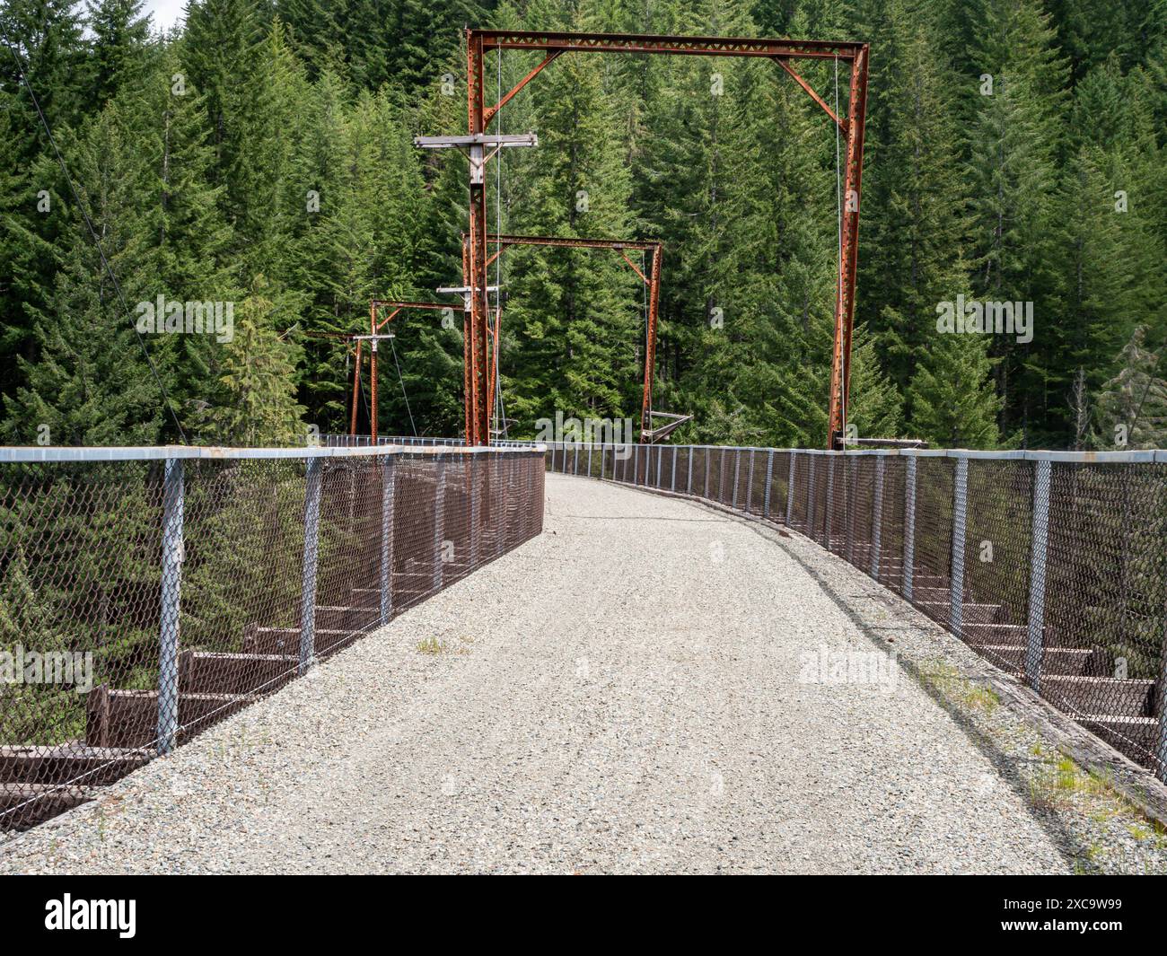 WA25375-00...WASHINGTON - Upper End of the Mine Creek Trestle am Palouse-Cascades Trail. Stockfoto