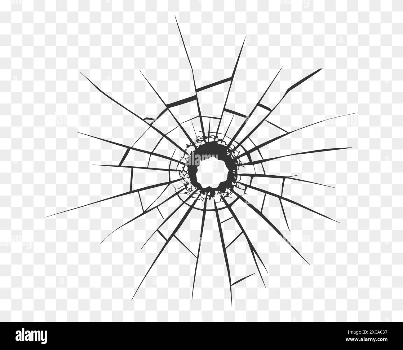 Glasbruch, Risse auf Glas isoliert. Stock Vektor
