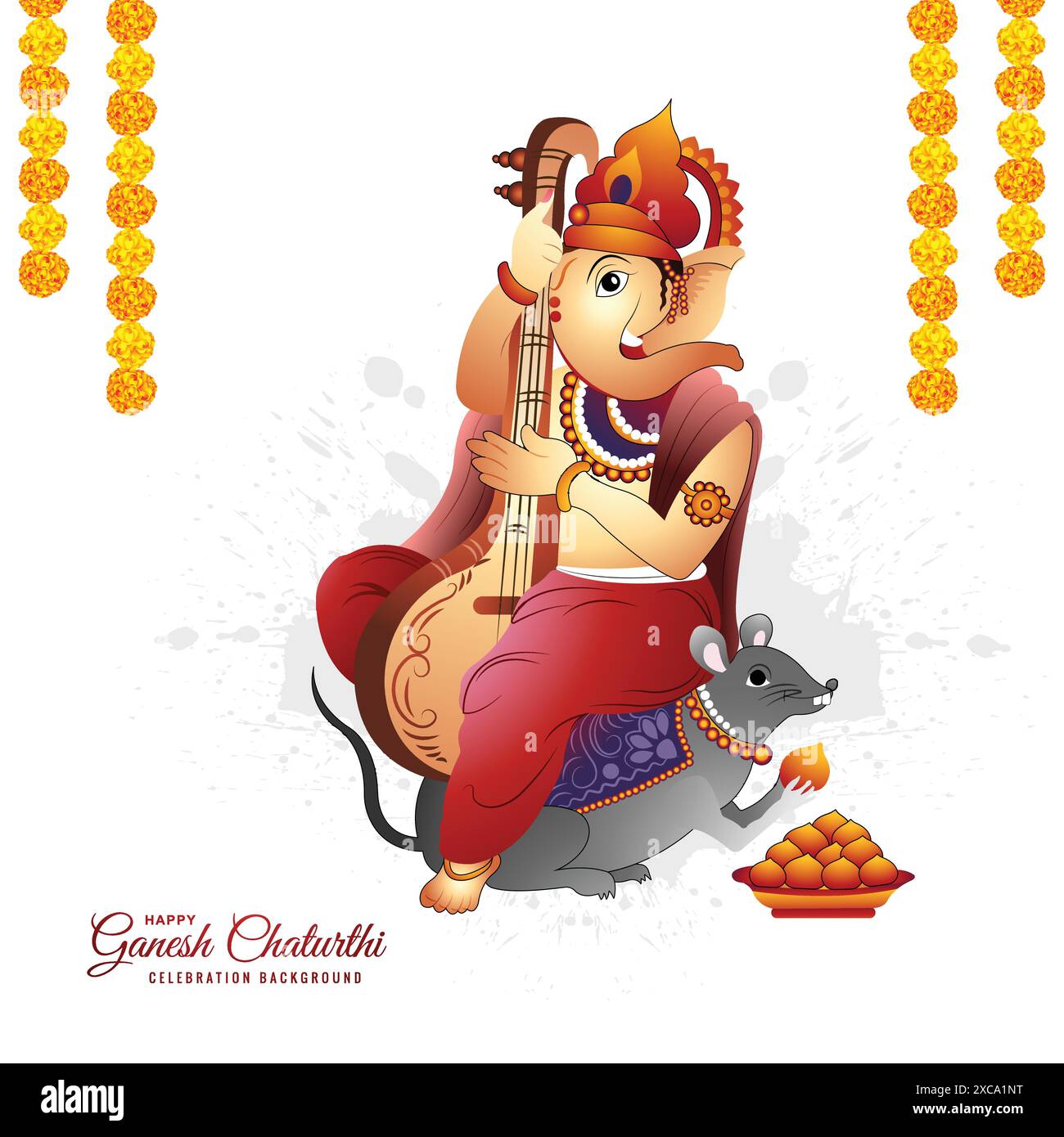 Hintergrund der Hindu-Gottheit-Lord ganesha Festival-Feiertagskarte Stock Vektor Hintergrund der Hindu-Gottheit-Lord ganesha Festival-Feiertagskarte Stock Vektor
