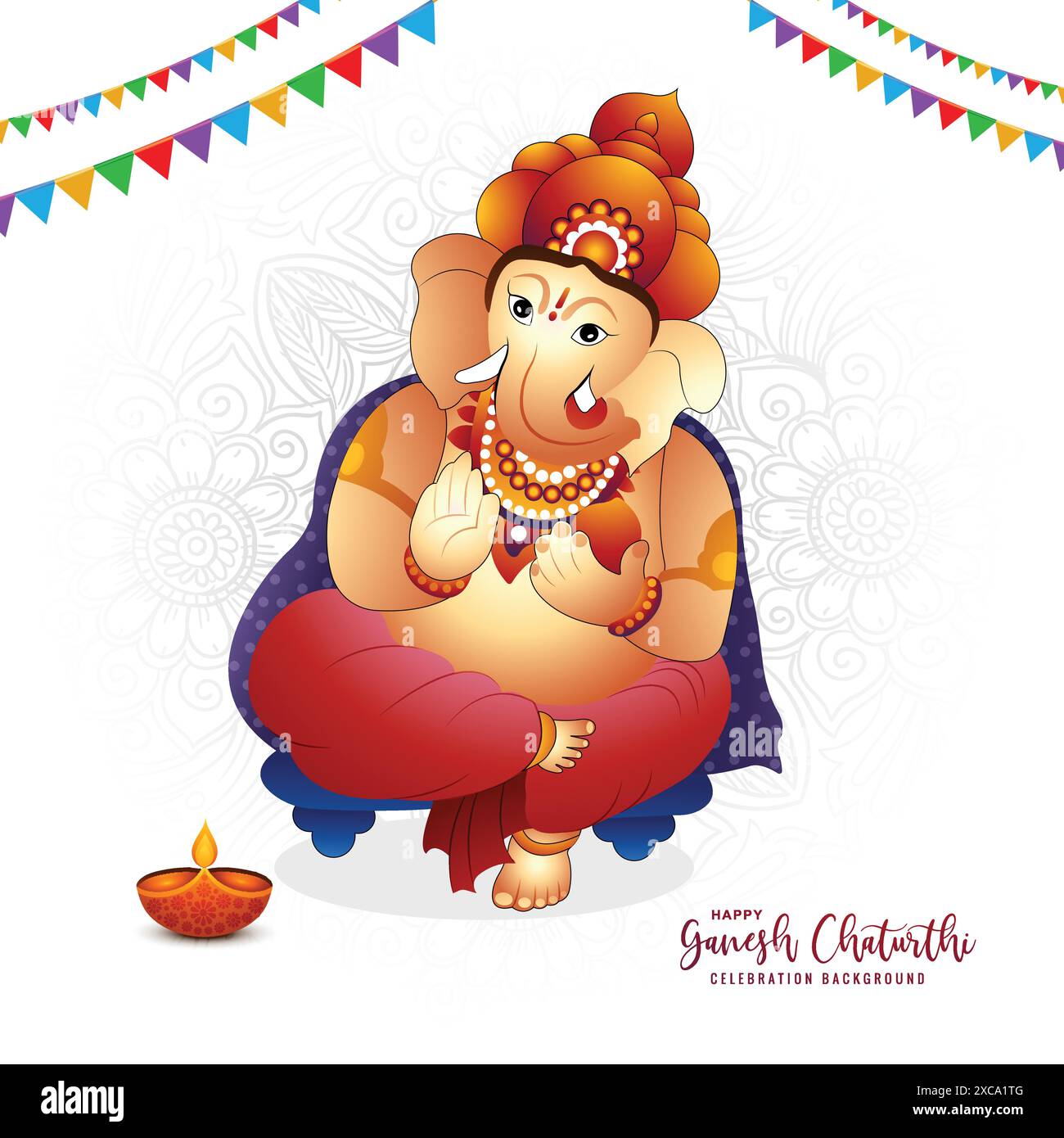 Hintergrund der Hindu-Gottheit-Lord ganesha Festival-Feiertagskarte Stock Vektor Hintergrund der Hindu-Gottheit-Lord ganesha Festival-Feiertagskarte Stock Vektor