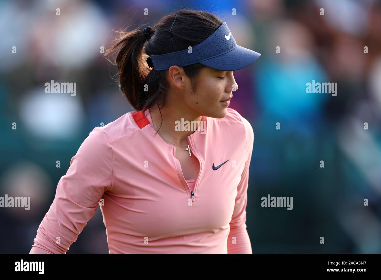 15. Juni 2024; Lexus Nottingham Tennis Centre, Nottingham, England; Rothesay Nottingham Open, Tag 6; Emma Raducanu während ihres Spiels gegen Katie Boulter im Halbfinale der Damen Stockfoto 15. Juni 2024; Lexus Nottingham Tennis Centre, Nottingham, England; Rothesay Nottingham Open, Tag 6; Emma Raducanu während ihres Spiels gegen Katie Boulter im Halbfinale der Damen Stockfoto