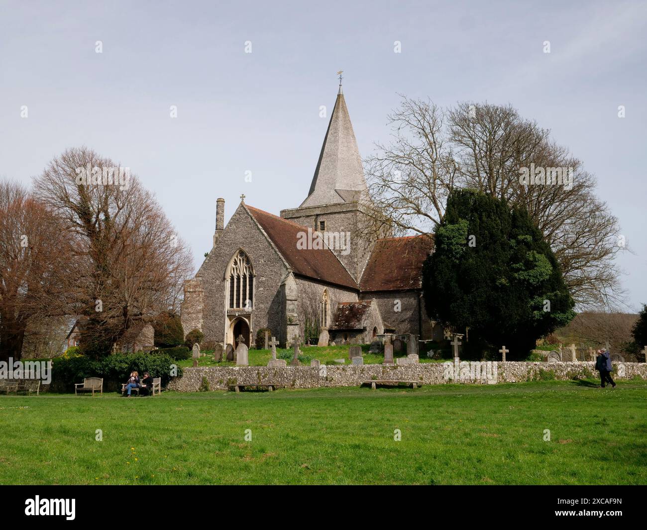 Alfriston Village Church of St. Andrew im South Downs National Park, Alfriston, Cuckmere Valley, Seaford, East Sussex, South Downs, Wealden. UK Stockfoto