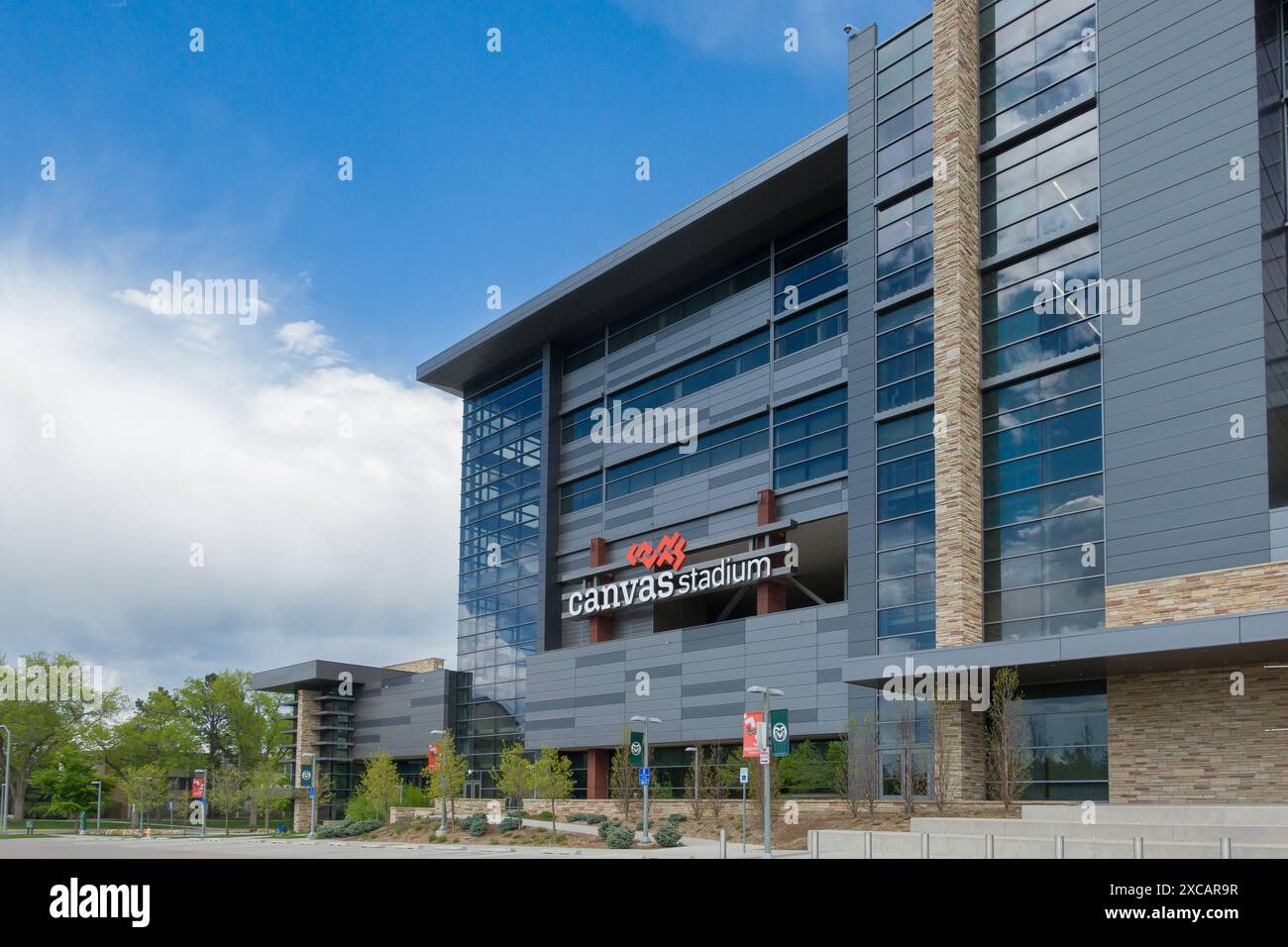 FORT COLLINS, CO, USA – 12. MAI 2024: Canvas Stadium an der Colorado State University. Stockfoto