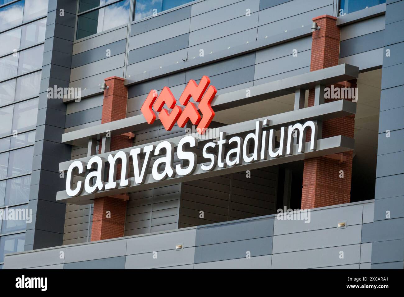FORT COLLINS, CO, USA – 12. MAI 2024: Canvas Stadium an der Colorado State University. Stockfoto