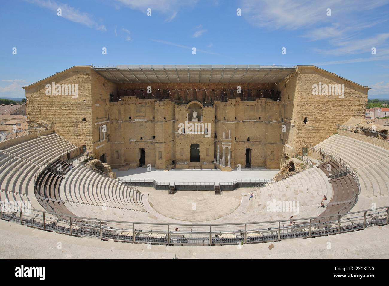 UNESCO Römisches Theater, römische Zeit, Antike, Tribüne, Orange, Vaucluse, Provence, Frankreich Stockfoto