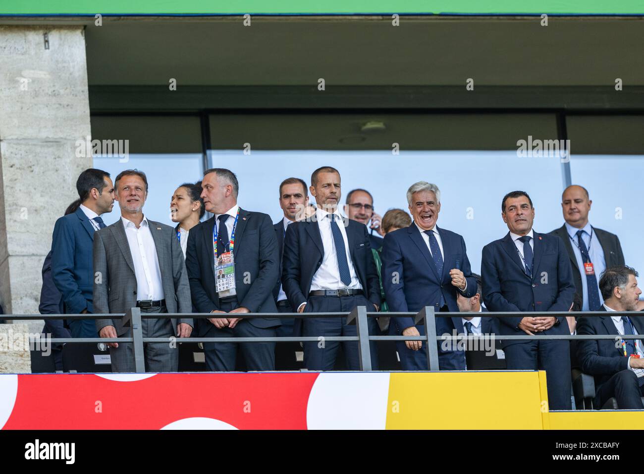 Berlin, Deutschland. Juni 2024. Der Präsident der UEFA Aleksander Ceferin war auf den Tribünen vor dem Spiel der UEFA Euro 2024 in der Gruppe B zwischen Spanien und Kroatien im Olympiastadion in Berlin zu sehen. Quelle: Gonzales Photo/Alamy Live News Stockfoto