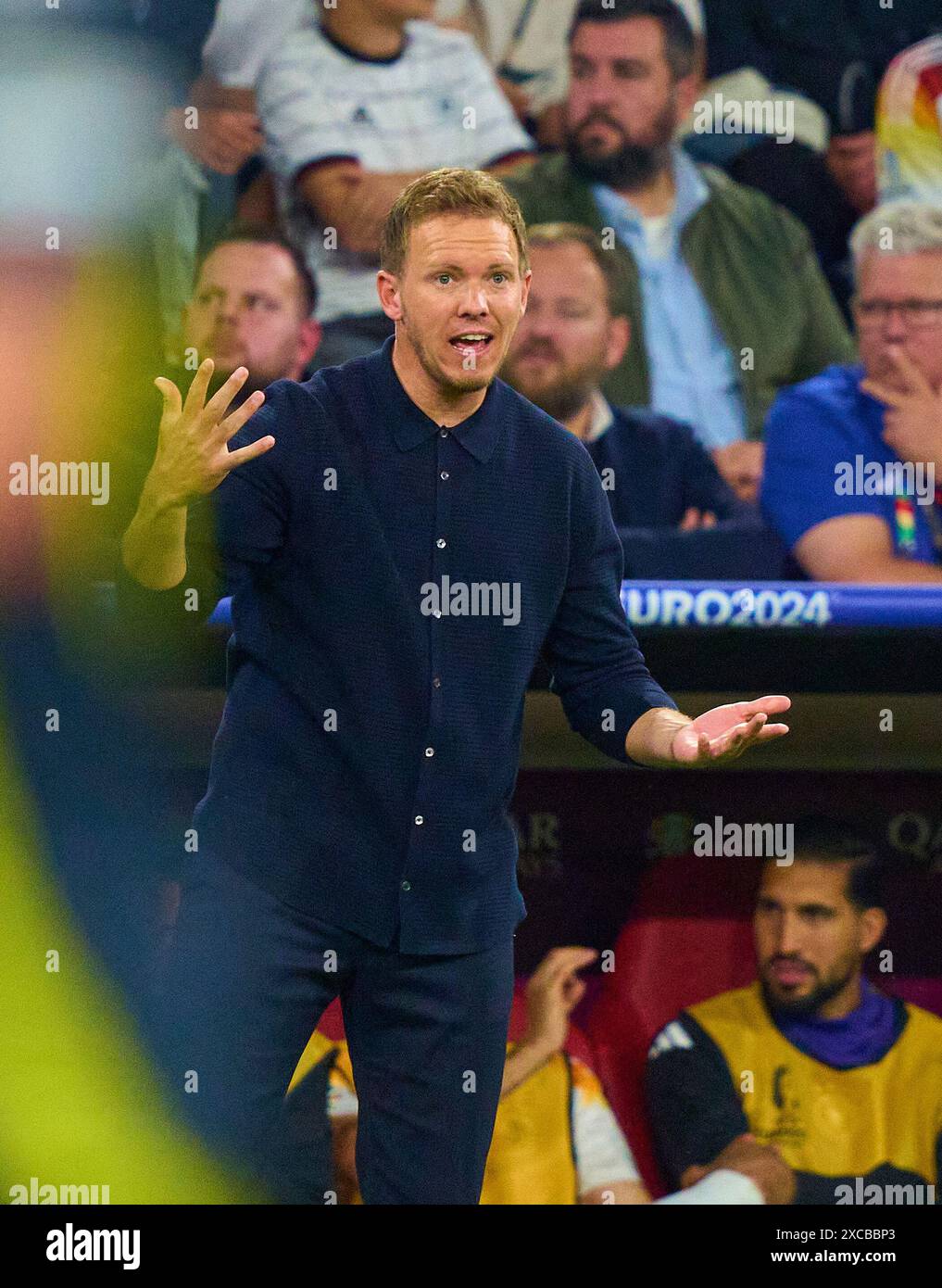 DFB-Trainer Julian Nagelsmann, Bundestrainer, Nationaltrainer, beim Gruppenspiel DEUTSCHLAND - SCHOTTLAND der UEFA-Europameisterschaften 2024 am 14. Juni 2024 in München. Fotograf: Peter Schatz Stockfoto