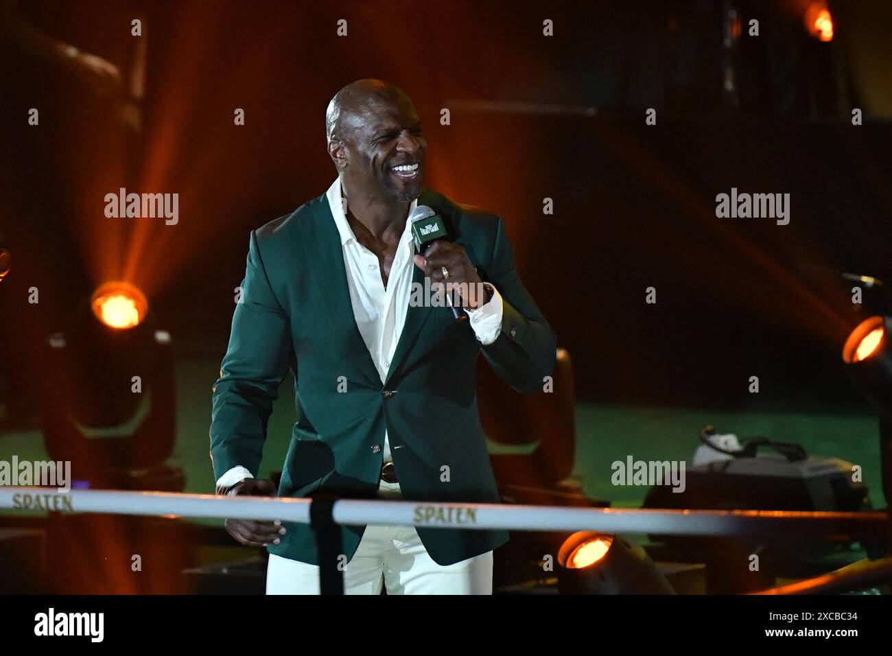 São PAULO, BRASILIEN - 15. JUNI: (L-R) Schauspieler Terry Crews präsentiert sich während der Spaten Fight Night-Veranstaltung im Komplexo Tempo am 15. Juni 2024 in Sao Paulo, Brasilien. (Foto: Leandro Bernardes/PxImages) Stockfoto