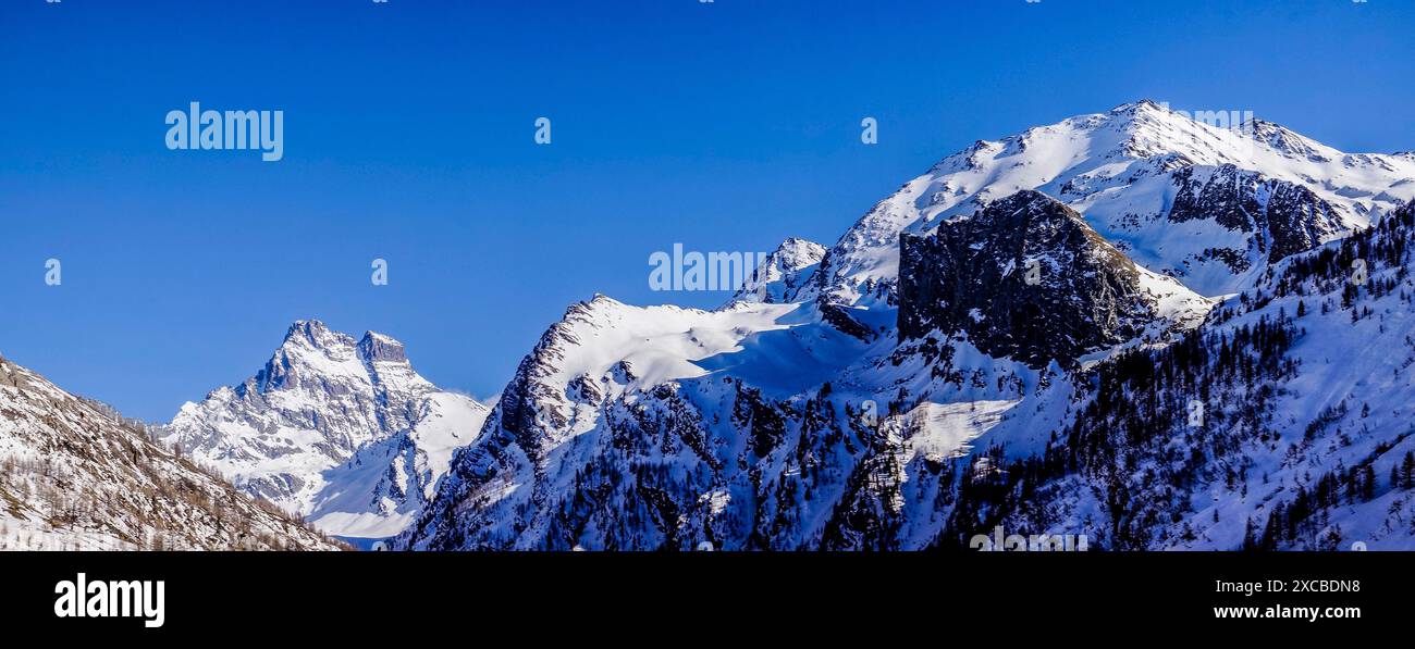 Monte Viso, 3841 m, Guiltal, Alpen, Naturpark Queyras, Frankreich-Italien, Europa Stockfoto