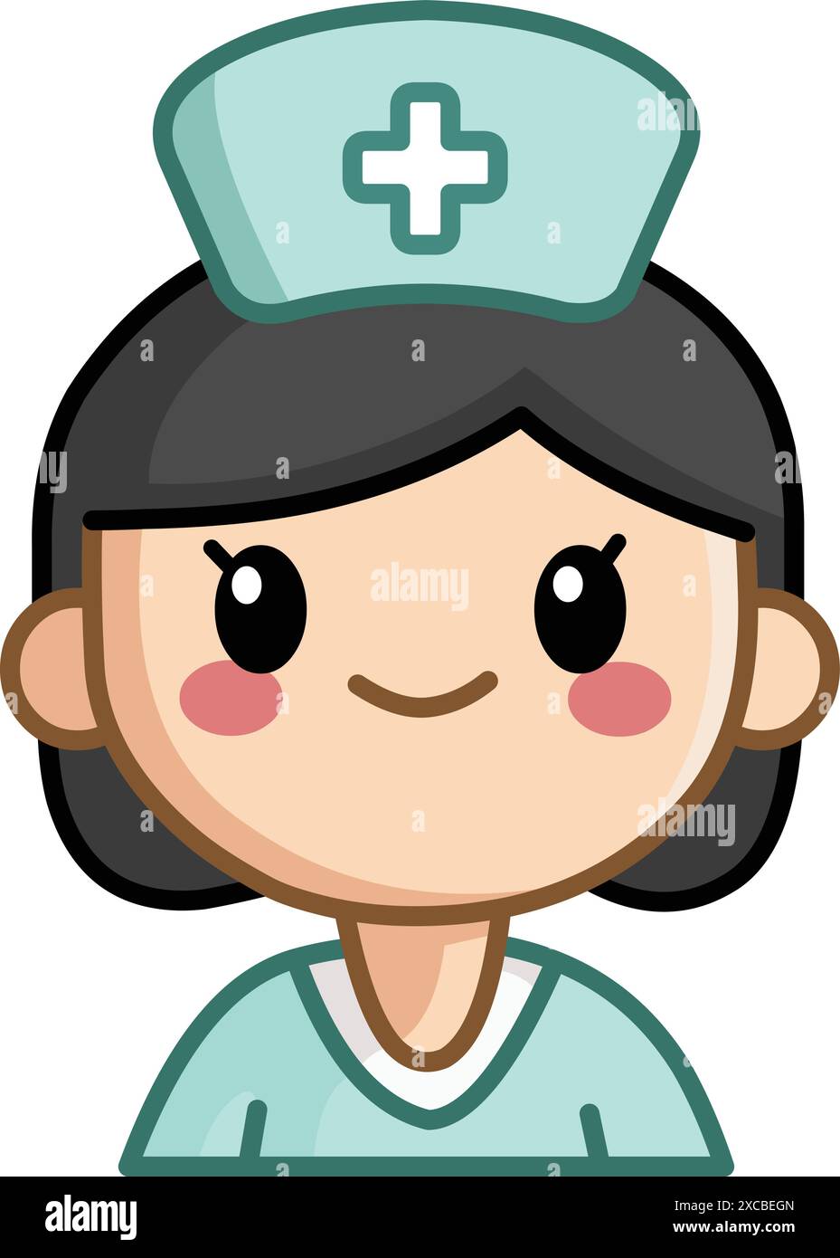 Niedliches Symbol einer Krankenschwester Stock Vektor