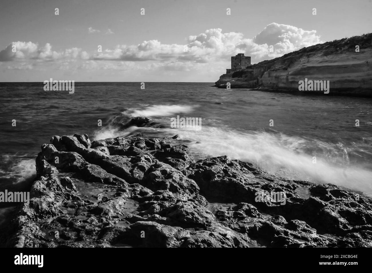 Ruhige Küste am Strandhorizont Stockfoto