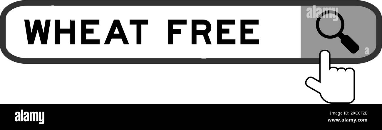 Suchbanner in Wort weizenfrei mit dem Lupensymbol auf weißem Hintergrund Stock Vektor