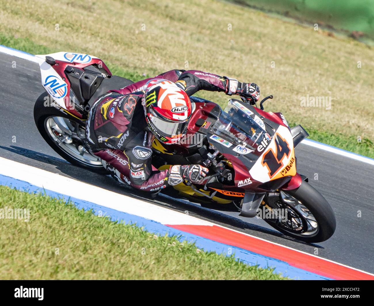 14 LOWES Sam GBR Ducati Panigale V4R während der FIM Superbike Championship - italienische Runde Welt Superbikes Pirelli Emilia-Romagna Runde 14-16 Juli 2024 auf Misano Adriatico, Italien. (Foto: Fabio Averna/SIPA USA) Stockfoto