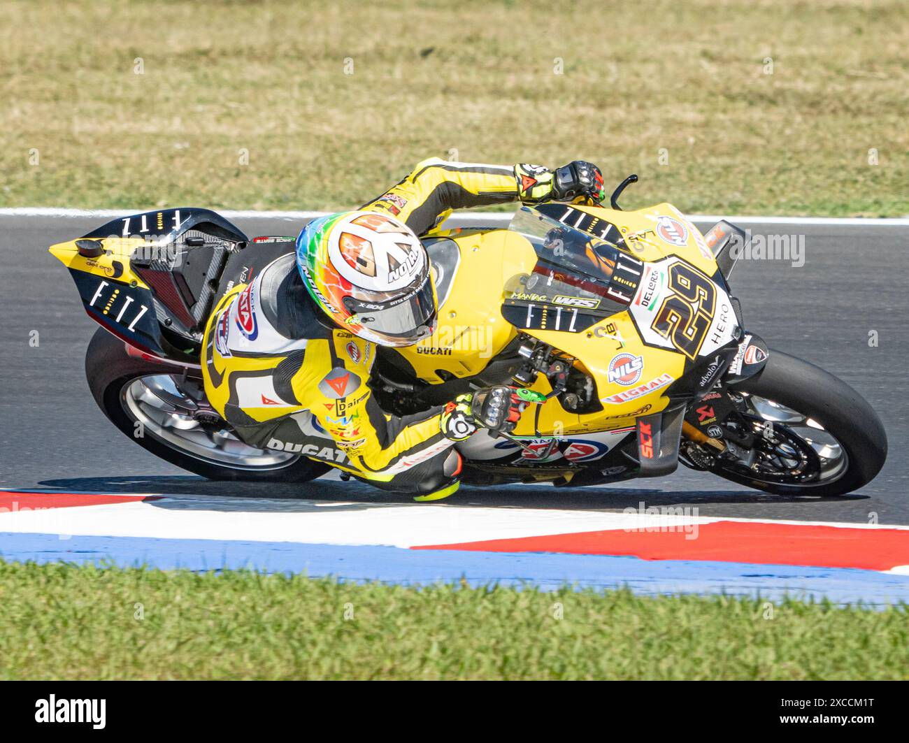 Ita. Juni 2024. 29 IANNONE Andrea Ducati Panigale V4R während der FIM Superbike Championship - italienische Runde Welt Superbikes Pirelli Emilia-Romagna Runde 14-16 Juli 2024 auf Misano Adriatico, Italien. (Foto: Fabio Averna/SIPA USA) Credit: SIPA USA/Alamy Live News Stockfoto