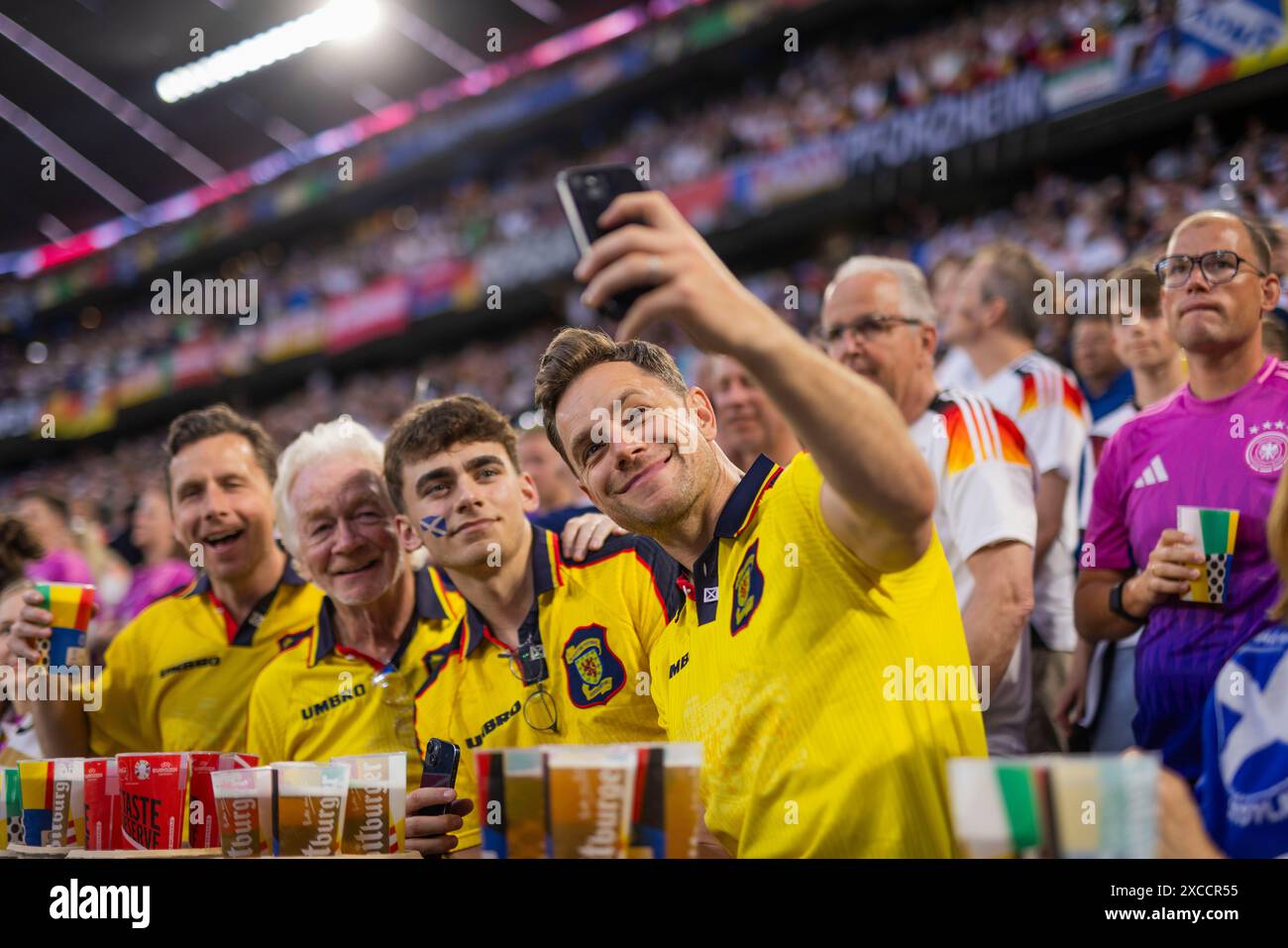 München, Deutschland. Juni 2024. Fans of Scotland Germany - Scotland Deutschland - Schottland 14.06.2024 Copyright (nur für journalistische Zwecke) Stockfoto