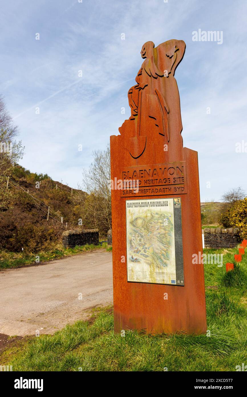 Eintrittskarte und Informationen zum Blaenavon-Weltkulturerbe in Big Pit, Wales, Großbritannien Stockfoto