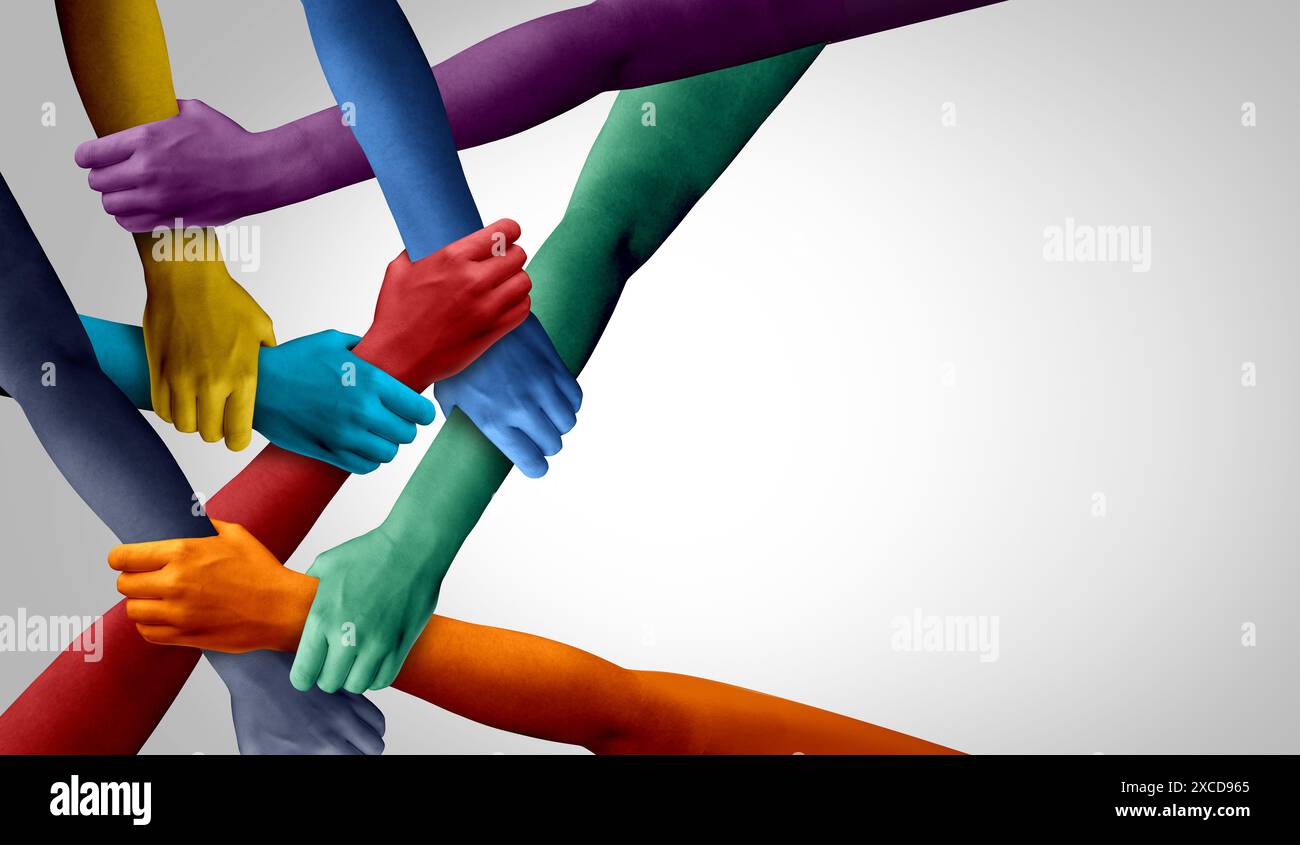 Das Konzept der Zugehörigkeit und Inklusion als Symbol für die Vereinigung verschiedener Menschen und die Stärke der Einheit von Multikulturalismus und Integrati Stockfoto