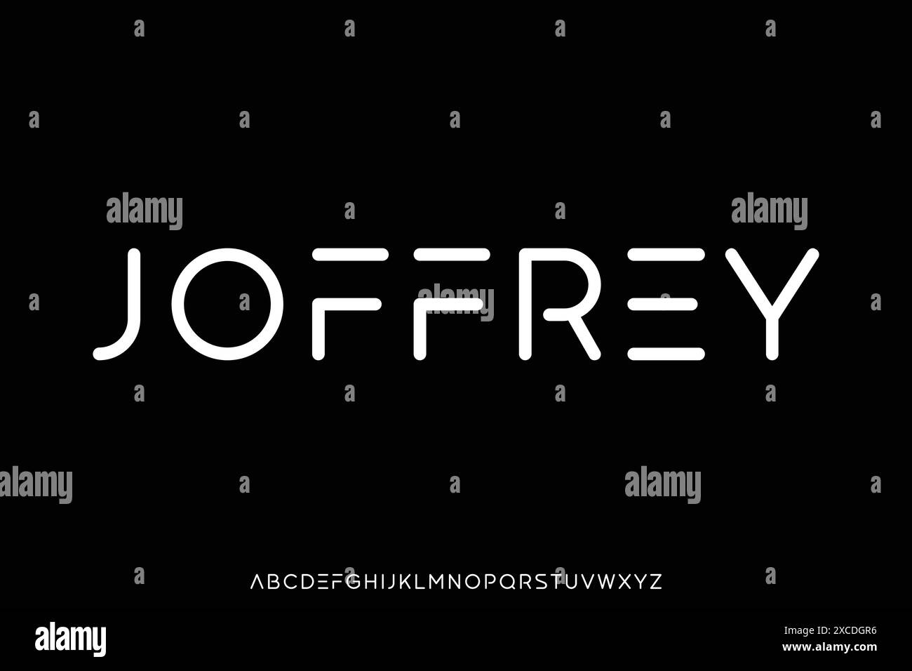 Minimalistischer, abgerundeter Rand ohne Serifenalphabet Display-Schriftvektor Stock Vektor