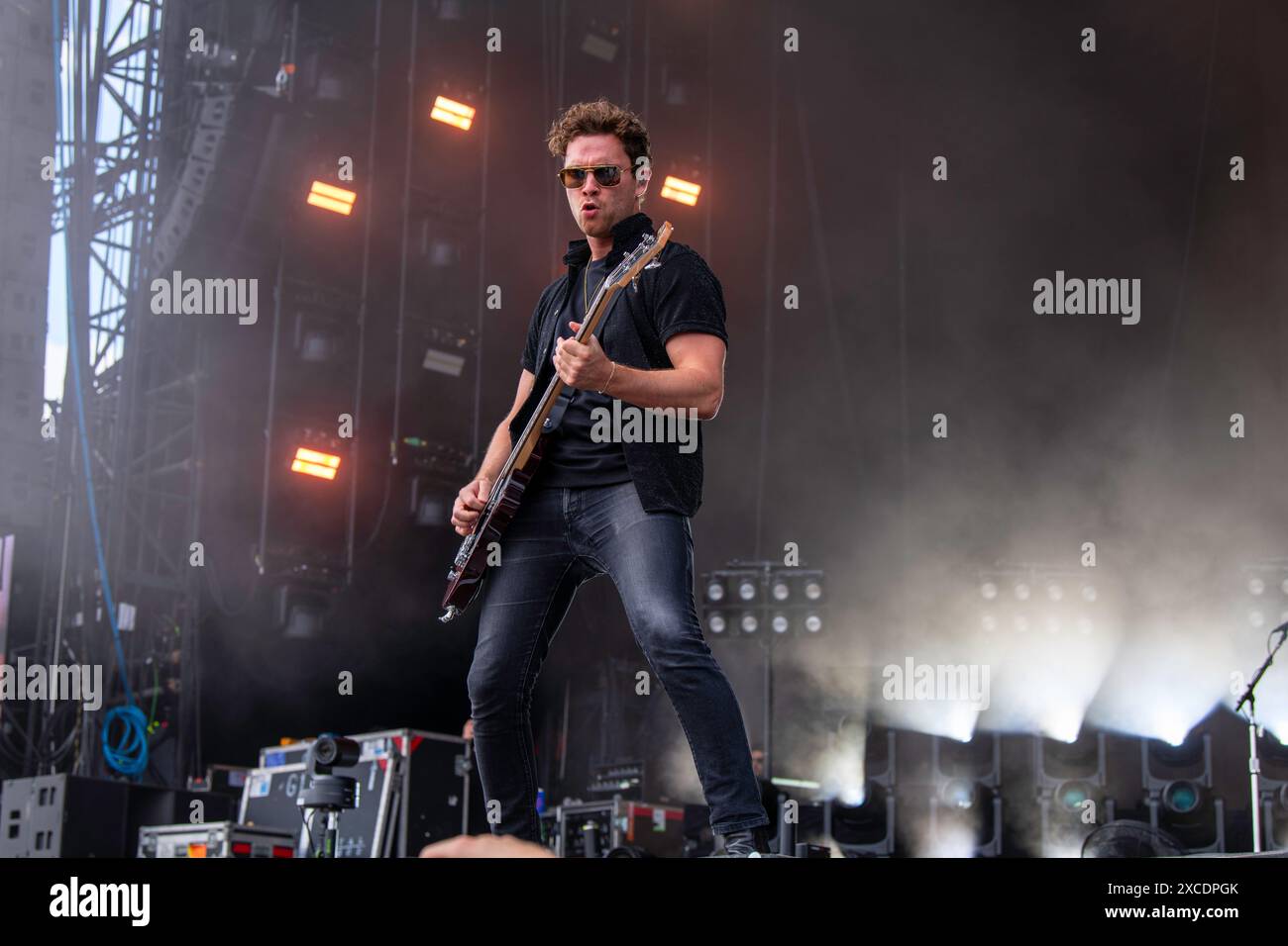 Das britische Rockduo Royal Blood tritt beim Rock im Park Festival in Nürnberg auf. Stockfoto