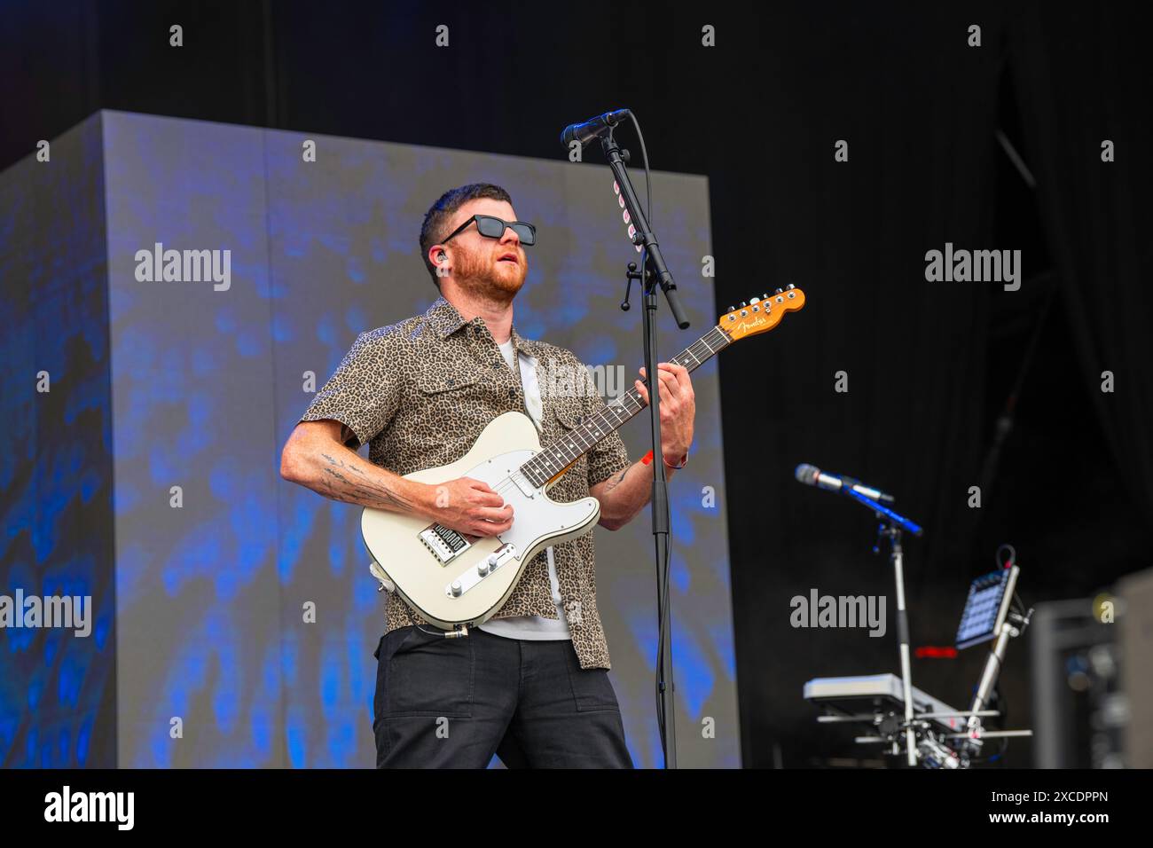 Die britische Post-Hardcore-Band Enter Shikari trat beim Rock im Park Festival in Nürnberg auf. Stockfoto