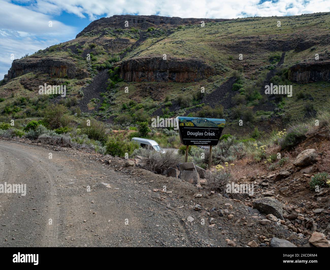WA25404-00...WASHINGTON - Eingang zum Douglas Creek BLM, eine wunderschöne Überraschung auf der Mountain Bike Route durch Washington. Stockfoto