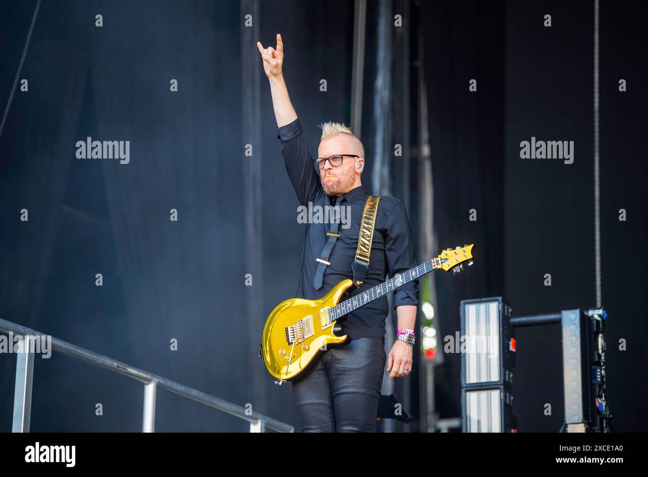 Die australische Elektro-Rock-Band Pendulum trat beim Rock im Park Festival in Nürnberg auf. Stockfoto