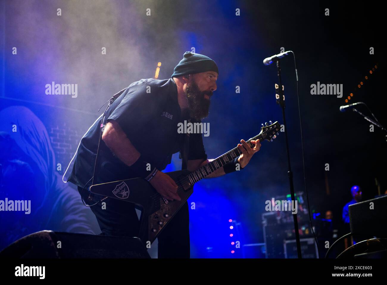 Die US-amerikanische Rap-Metal-Band Body Count mit dem Rapper Ice-t trat beim Rock im Park Festival in Nürnberg auf. Stockfoto