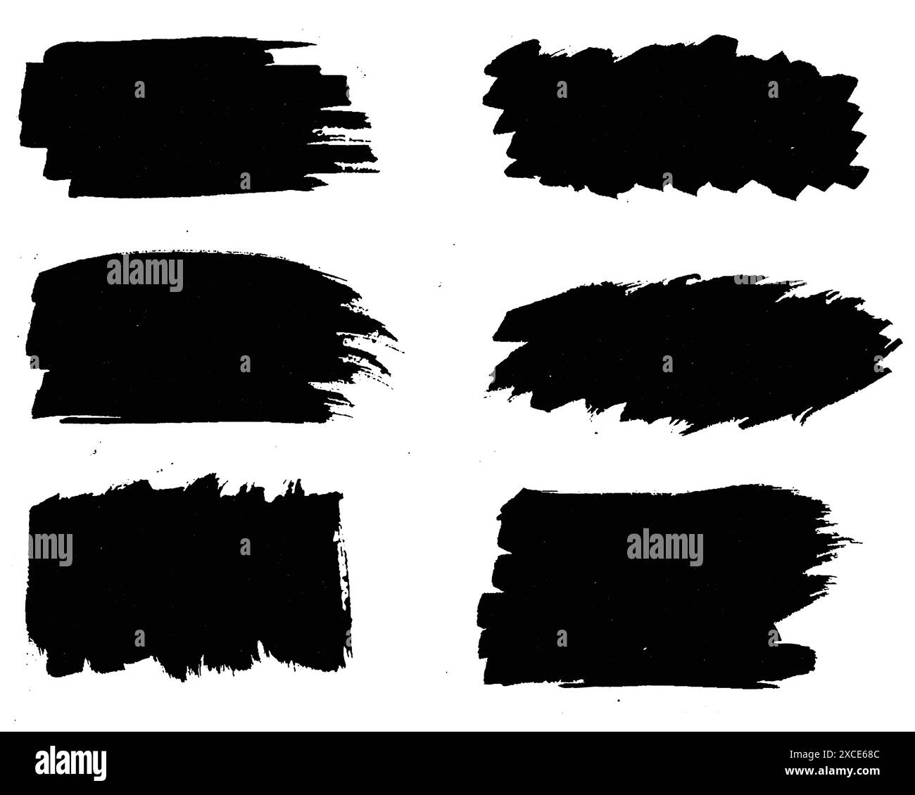 Handgezeichnetes schwarzes Pinselstrichset mit Aquarelldesign Stock Vektor