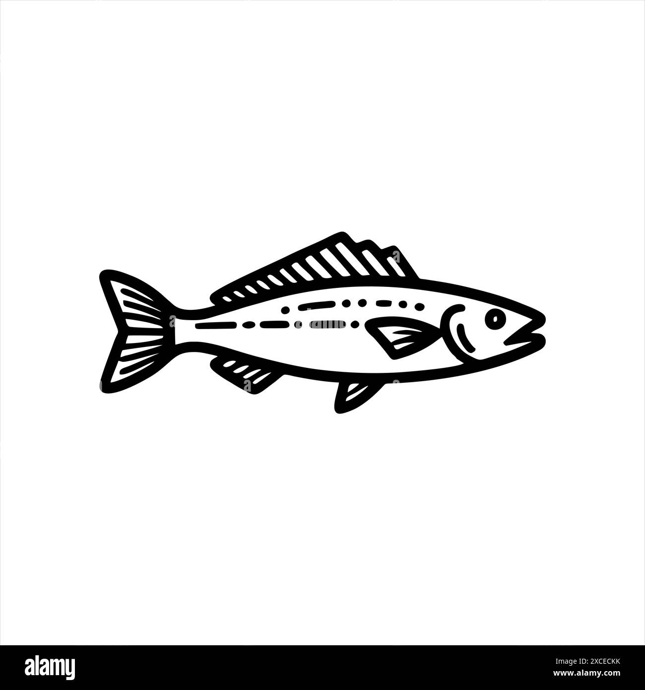 Einfacher Fisch-Vektor mit minimalistischem und modernem Design Stock Vektor