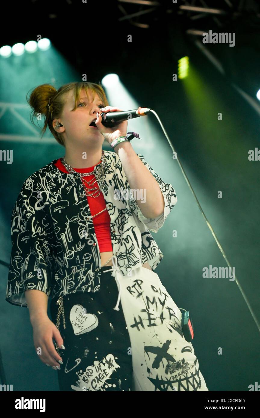 Donington, Großbritannien. Juni 2024. Harper präsentiert ihr Talent beim Download Festival. Quelle: Cristina Massei/Alamy Live News Stockfoto