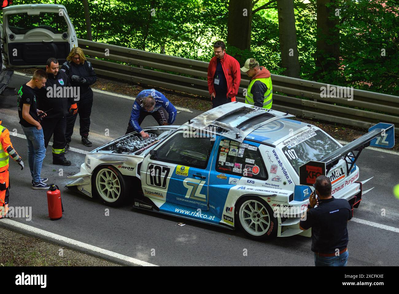 #107, Karl Schagerl, VW Golf Rallye TFSI, AUT#107, Szymon PIĘKOŚ, Odrzykoń, Mitsubishi Lancer Evo, POL GER, FIA Bergsteigermeisterschaft, Runde 5 - Deutschland, ADAC Glasbachrennen, Steinbach, 14-16.06.2024 Foto: Eibner-Pressefoto/Martin Herbst Stockfoto