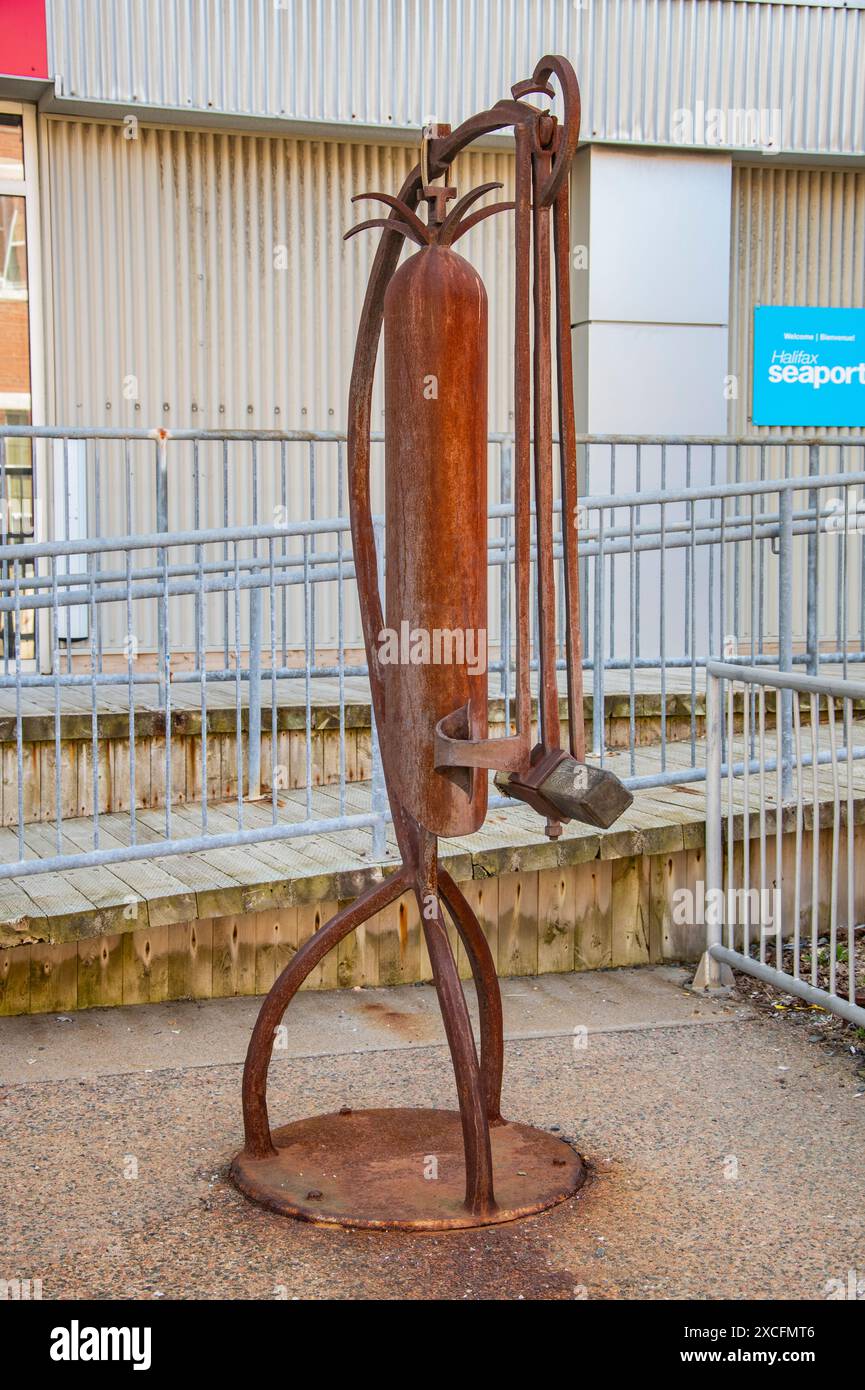 Glocke am Pier 21 im Seehafenviertel in Halifax, Nova Scotia, Kanada Stockfoto