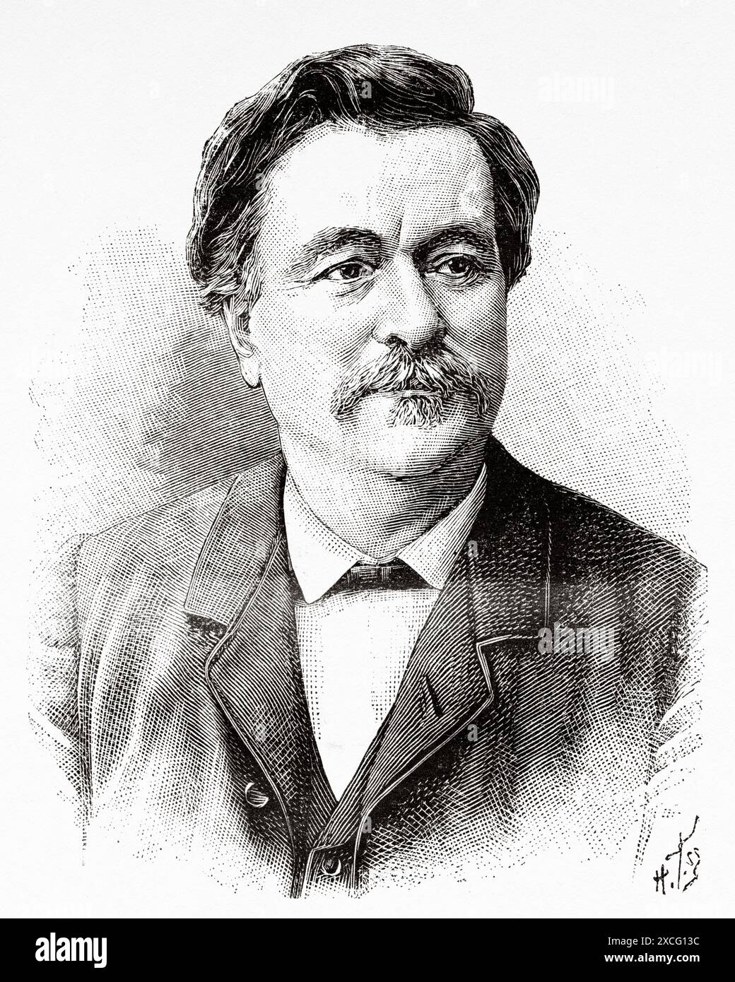 Paul Bert (1833–1886) war ein französischer Zoologe, Physiologe und Politiker. Alte gravierte Illustration aus dem 19. Jahrhundert aus La Nature 1886 Stockfoto