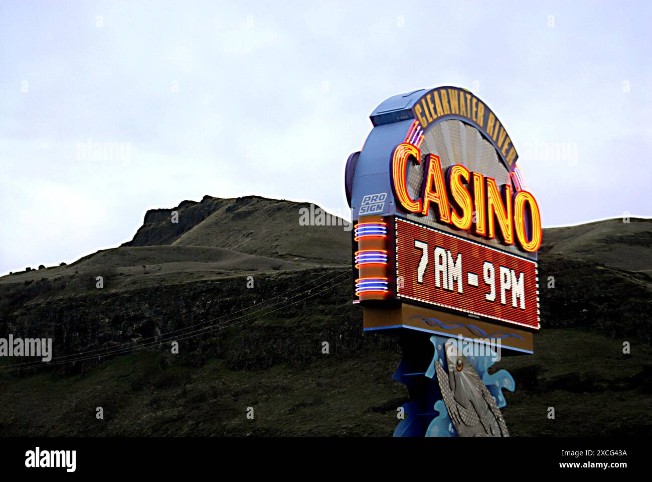 LEWISTON/IDAHO STATE/USA _ Navtie american indian Chief Figue auf den lewiston Hills vom indianer Clear Water Casino der indianer indianer im indianerreservat in Nez Perez Country vom 18. Dezember 2012 aus (Foto: Francis Dean / Deanpictures) Stockfoto